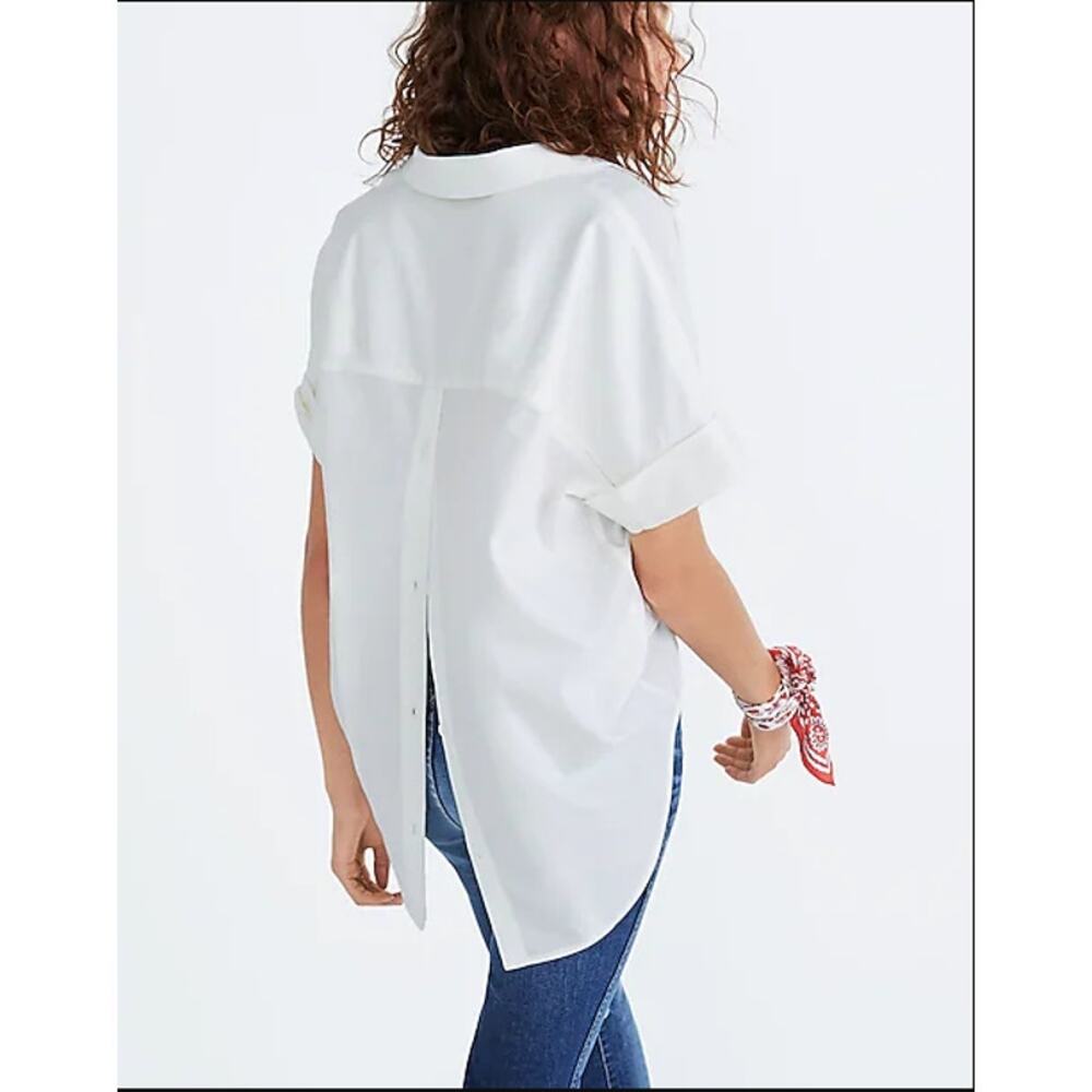 MADEWELL Courier Button-Back Shirt White S - Picture 6 of 9